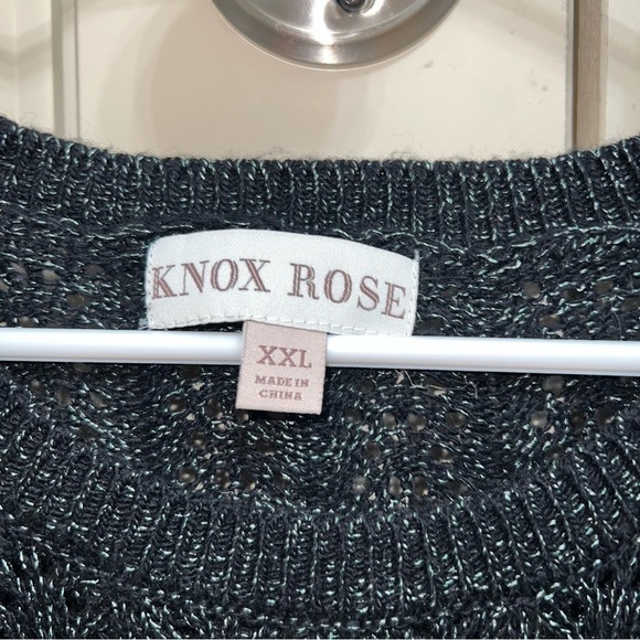 Know Rose Dark Green Ruffle Shoulder Cotton and Wool Blend Knit Sweater Size XXL - Picture 3 of 13